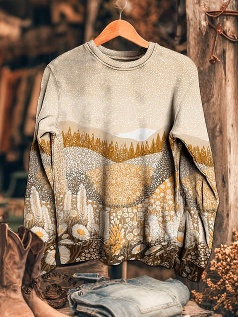 Floral Print Casual Cotton Sweatshirt