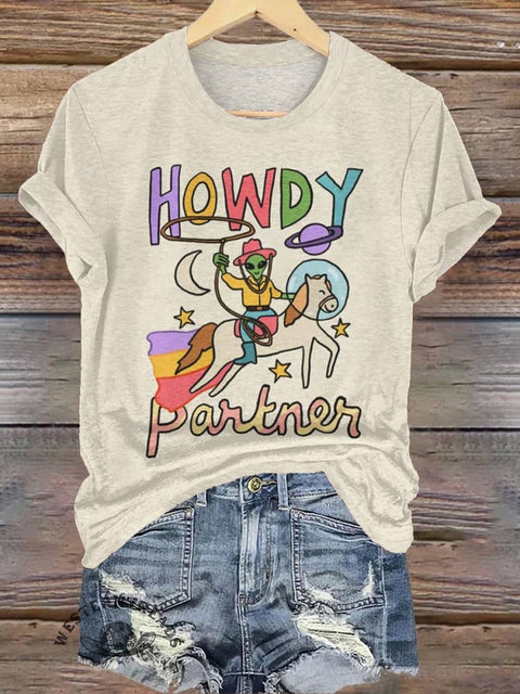 Cosmic Cowboy Print T-shirt