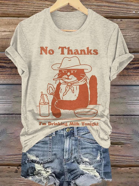 Cowboy Cat Print T-shirt
