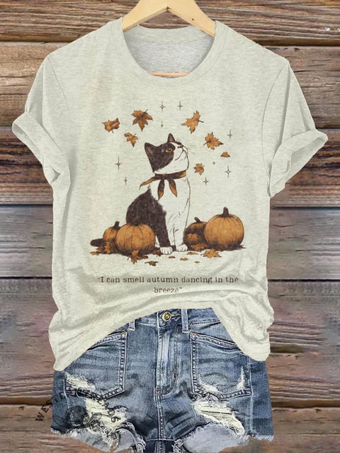 Cat Print T-shirt