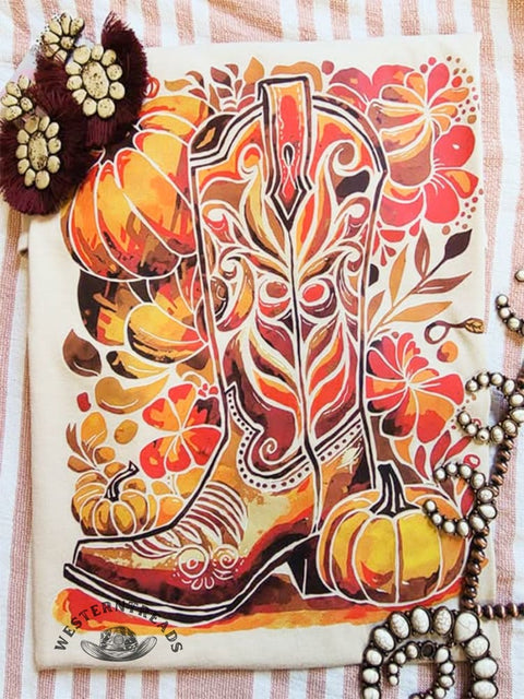 Pumpkin Boots Art Print T-shirt