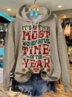 Christmas Print Casual Cotton Sweatshirt