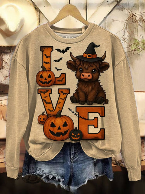 Halloween Print Casual Cotton Sweatshirt