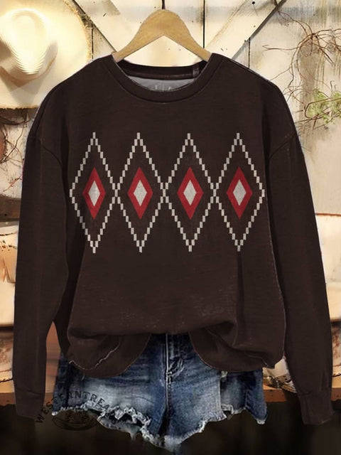 Aztec Print Casual Cotton Sweatshirt