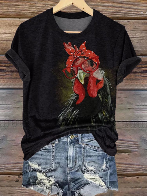 Retro Chicken Lady Art Print T-shirt