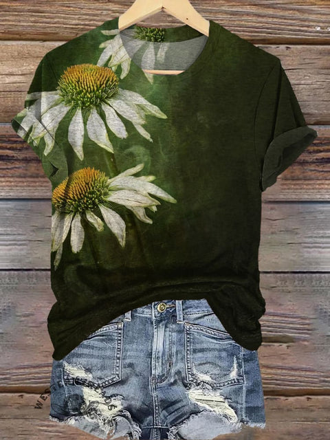 Retro Flower Art Print T-shirt