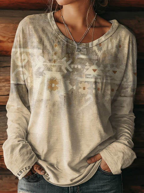 Women's Art Pattern Print Casual T Shirt