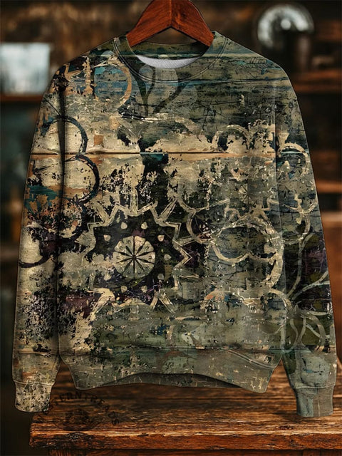 Floral Texture Art Print Casual Cotton Sweatshirt
