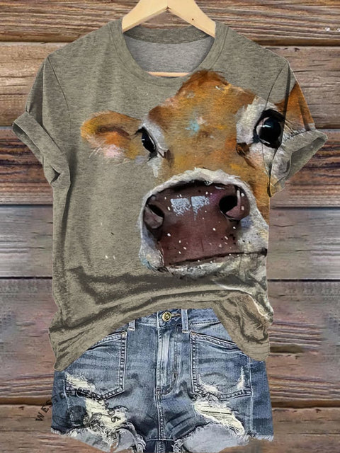 Cute Cow Art Print T-shirt