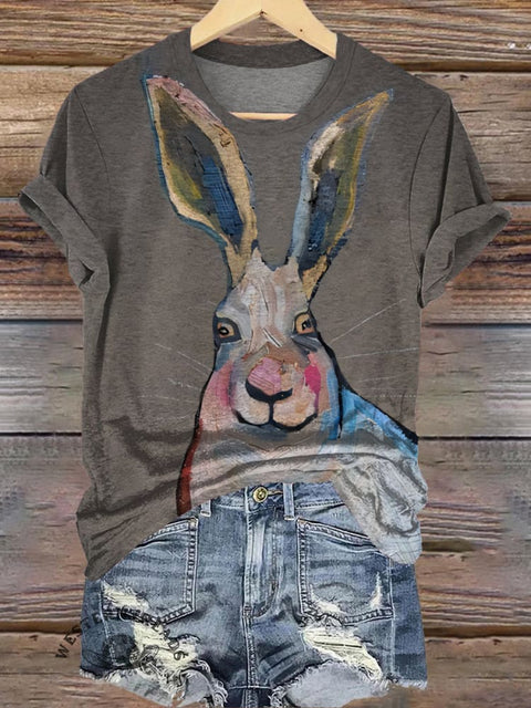Retro Bunny Art Print T-shirt