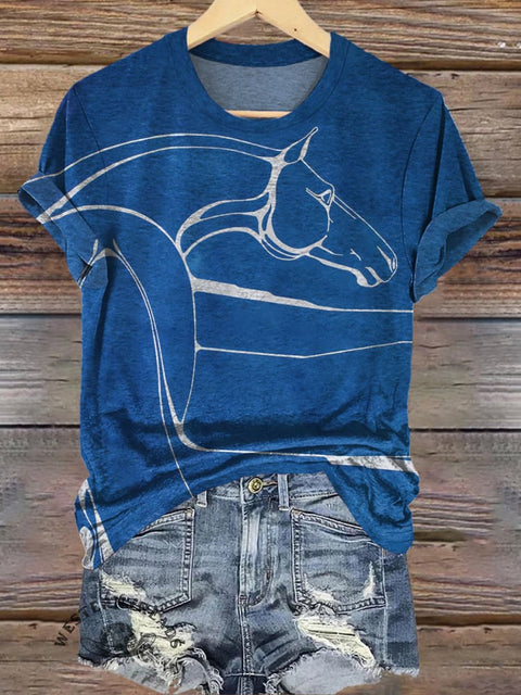 Simple Horse Art Print T-shirt