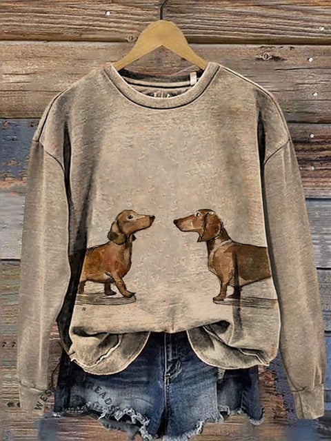 Dog Art Casual Cotton Sweatshirt