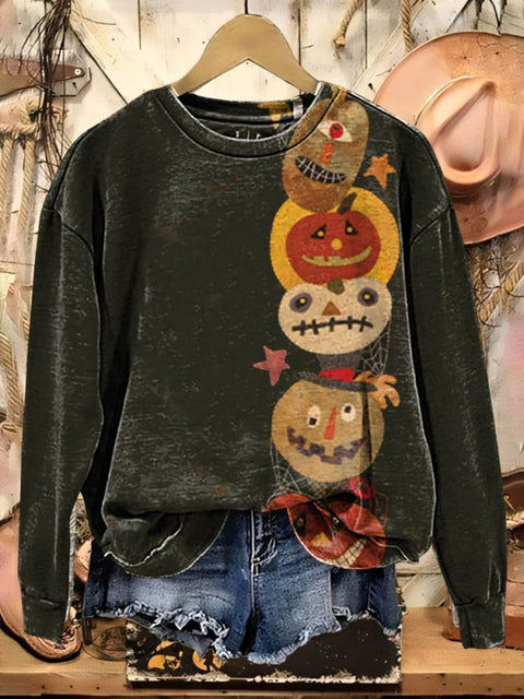 Funny Pumpkin Casual Cotton Sweatshirt