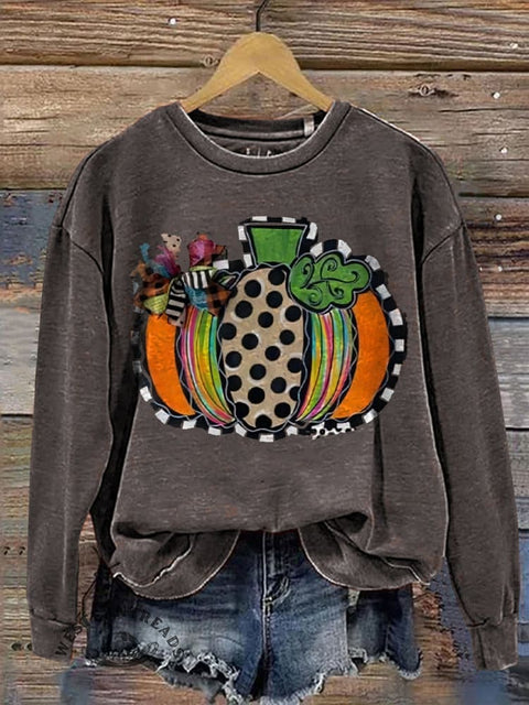Pumpkin Art Casual Cotton Sweatshirt