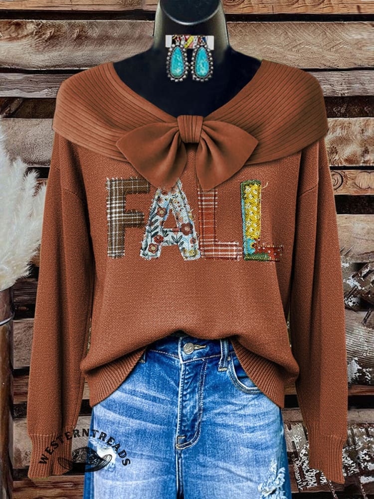 Fall Febric Art Print Casual Cotton Sweatshirt