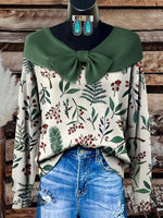 Vintage Floral Print Buttoned Cardigan Sweater