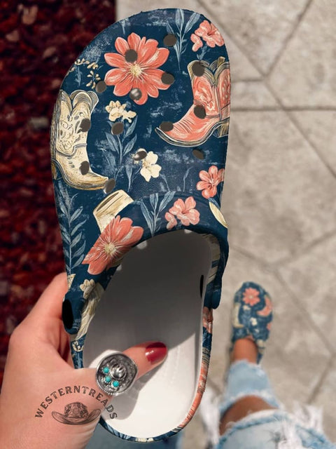Classic West Floral Hole Slippers