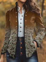 Women's Vintage Print Casual Jacket