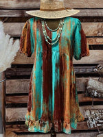 Women's Floral Print Pocket Cotton Dress