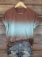 Retro Flowers Art Print Casaul Short Sleeve T-shirt