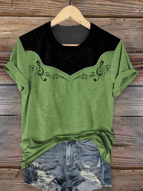 Western Art Print Casual Short Sleeve T-shirt