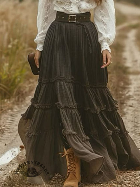 Women's Casual Cotton Linen Skirt