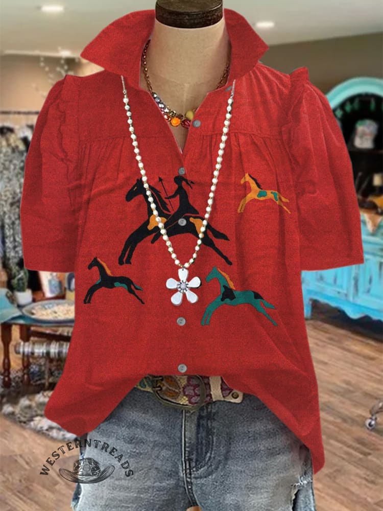 🔥Hot Sale🔥Classic Horse Art Print Casual T-Shirt