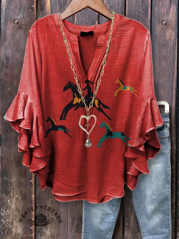 🔥Hot Sale🔥Classic Horse Art Print Casual T-Shirt