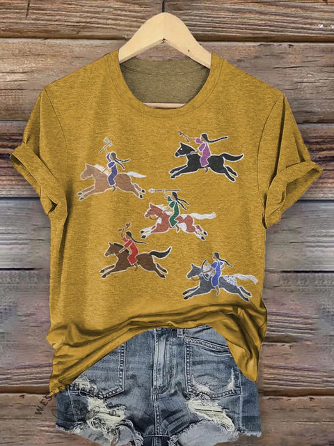 Classic Horse Art Print Casual T-Shirt