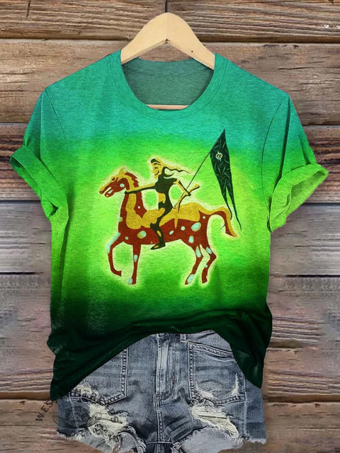 Classic Horse Art Print Casual T-Shirt