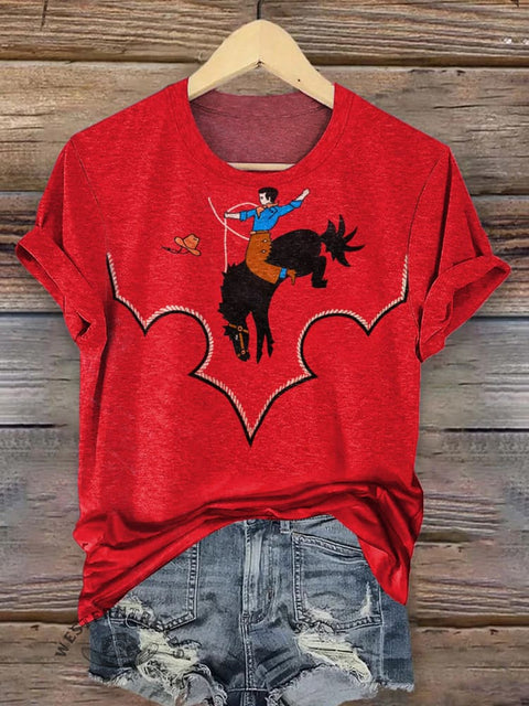 Classic Horse Art Print Casual T-Shirt