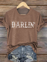 Women's Darlin Classic Art Pirnt Casual T-Shirt