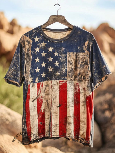 Independence Day American Print Casual Print T-shirt