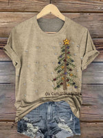 Retro Christmas Tree Pattern T-shirt