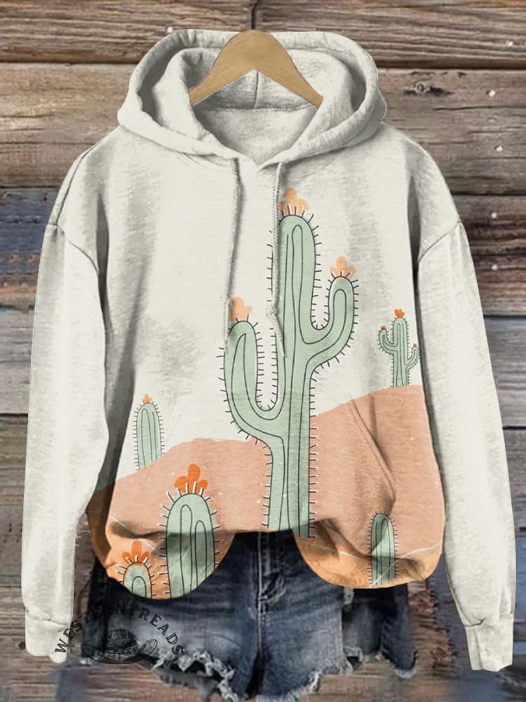 Classic Cactus Casual Hoodie Sweatshirt