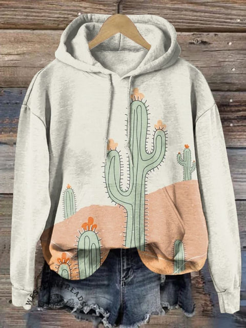 Classic Cactus Print Casual T-Shirt