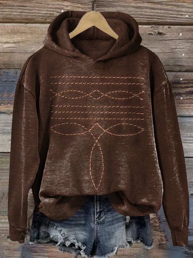 Western Boots Pattern Casual Sweatshirt