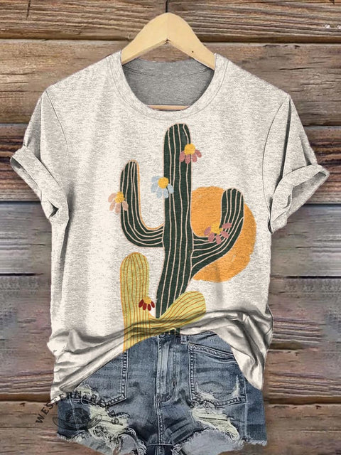 Classic Cactus Prints Casual T-shirt