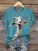 Vintage Goat Art Print T-shirt