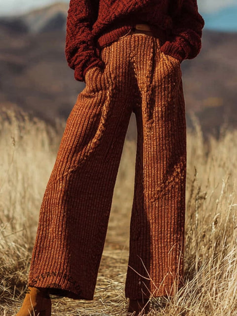 Women's Wide Leg Knitted Pants