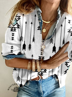 Women's Vintage Aztec Print Casual Pullover Sweater