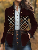 Women's Retro Ethnic Print Casual Jacket