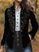 Women's Retro Ethnic Print Casual Jacket