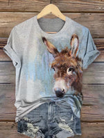 Vintage Donkey Print T-shirt