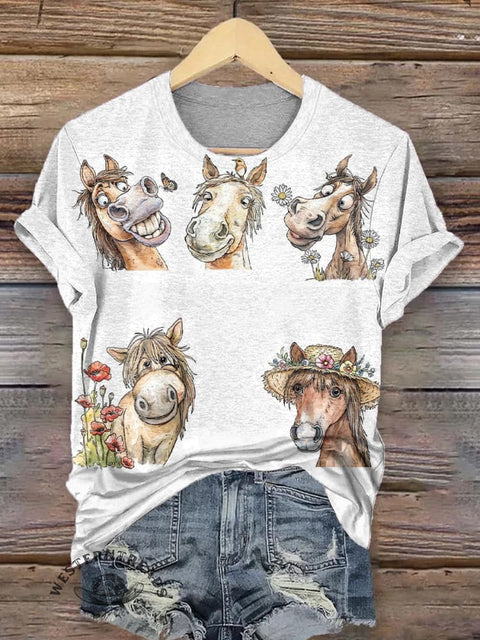 Retro Donkey Art Print T-shirt