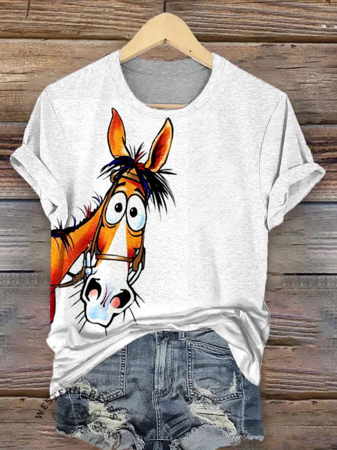 Retro Donkey Art Print T-shirt