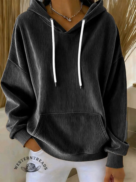 Cotton Casual Hoodie Corduroy Sweatshirt