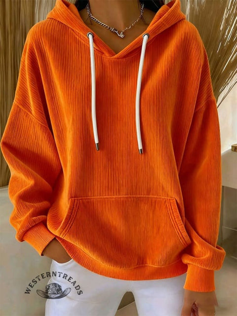 Cotton Casual Hoodie Corduroy Sweatshirt