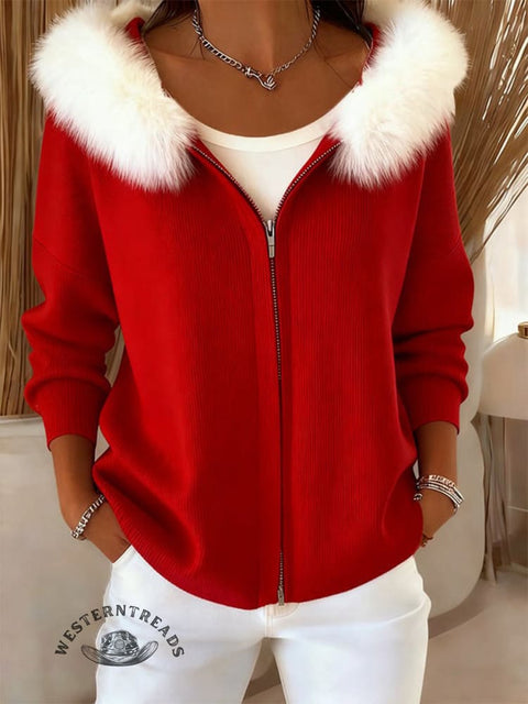 Unisex Plush Thick Long-Sleeved Cardigan Coat