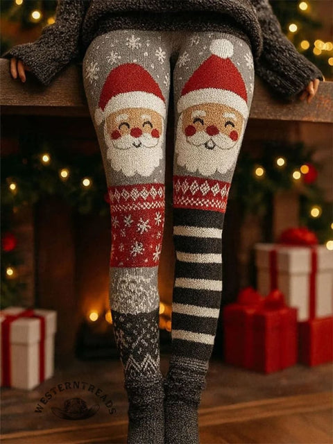 Women's Casual Christmas Santa Claus Art Print Leggings